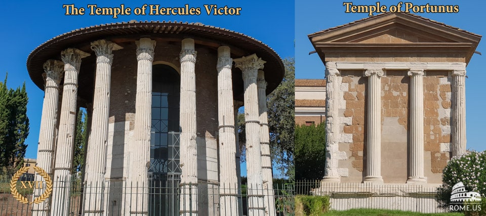 Les temples antiques de Rome Le temple d’Hercule Victor et le temple de Portunus
