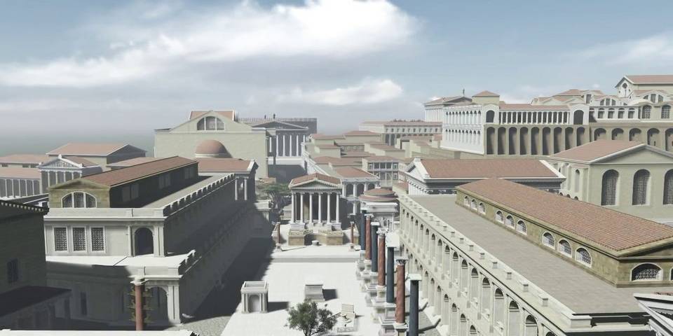 modèle 3D de la reconstitution du Forum romain modèle 3D de la reconstitution du Forum romain
