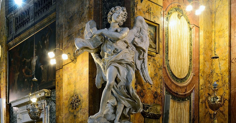 Ange avec l’inscription de Giovanni Lorenzo Bernini