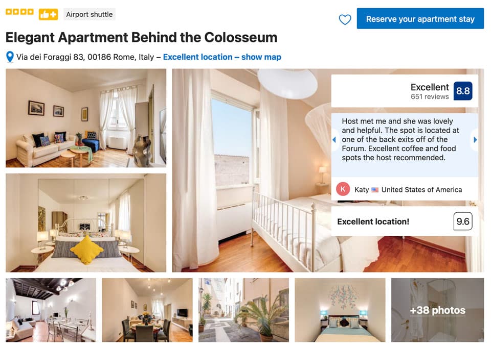 Appartement derrière le Colisée près du Forum romain à Rome