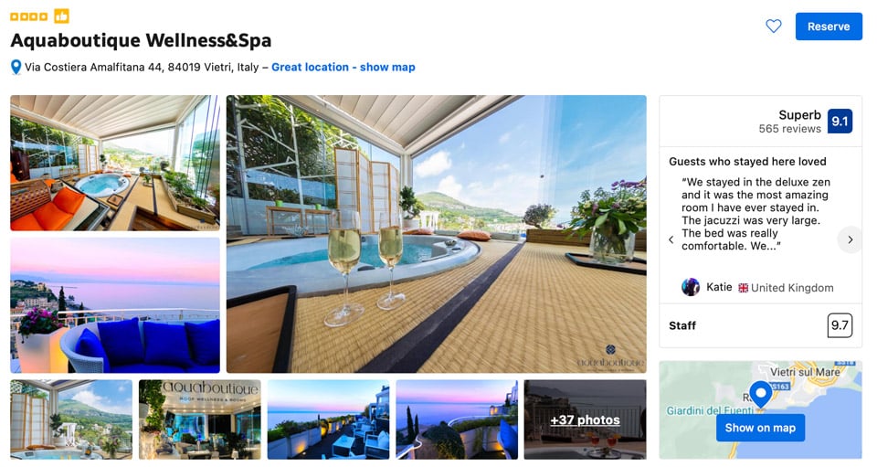 Aquaboutique Wellness and Spa sur la côte amalfitaine