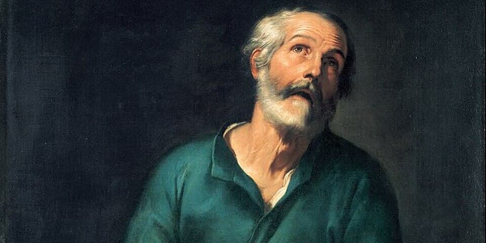 Jacopo di Cione Saint Pierre trônant entre saint Paul et les fidèles