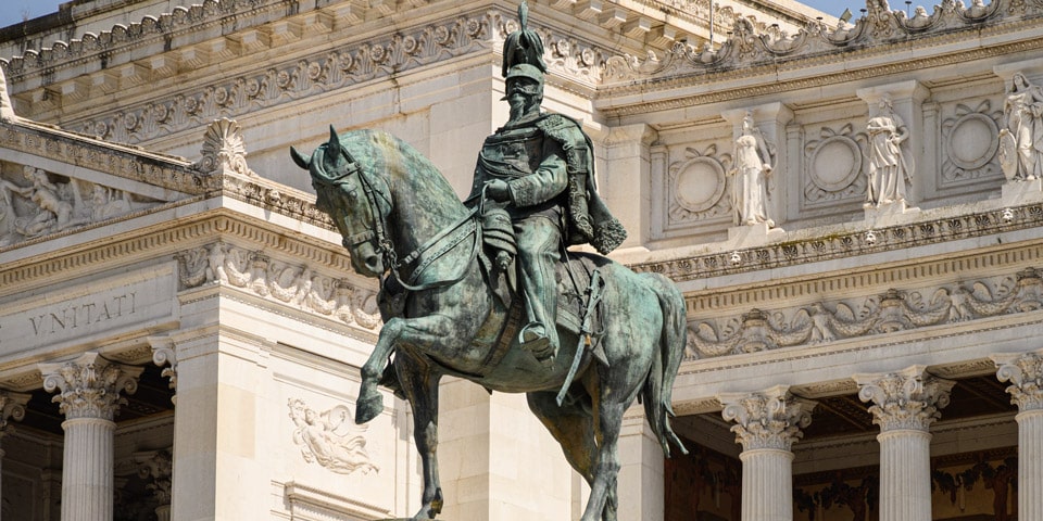 Statue en bronze du roi Victor-Emmanuel II