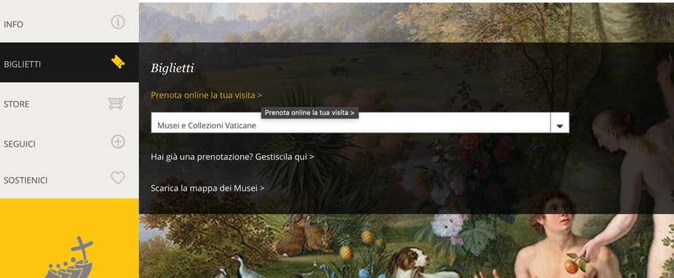 Choisir Musei e Collezioni sur le site officiel des Musées du Vatican