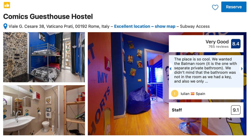 Chambre sur le thème de la bande dessinée à Comics Guesthouse