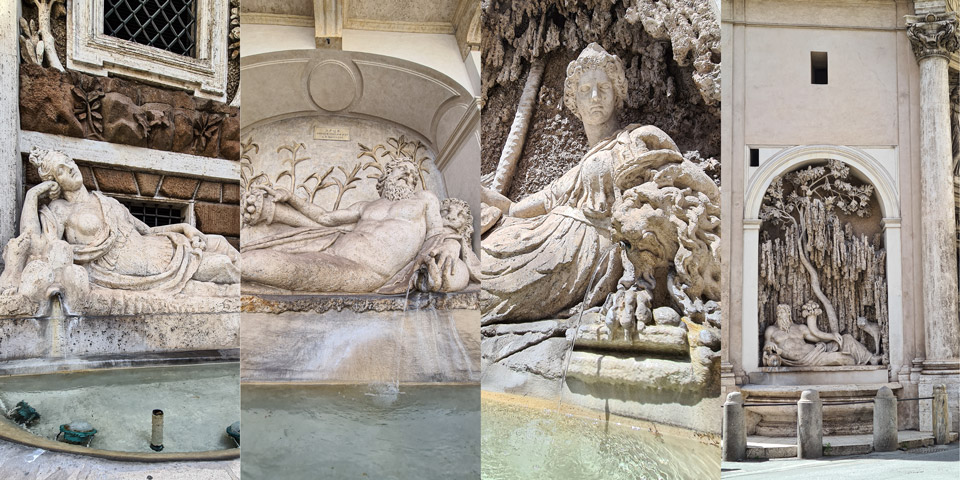 Quatre fontaines près de l’église San Carlo alle Quattro Fontane Rome