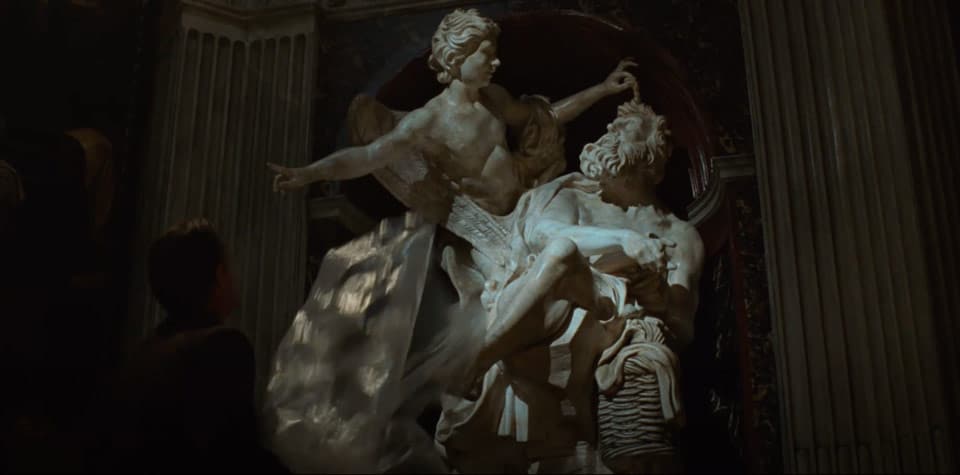Habacuc et l’Ange scène du film Anges et Démons chapelle Chigi dans l’église Santa Maria del Popolo