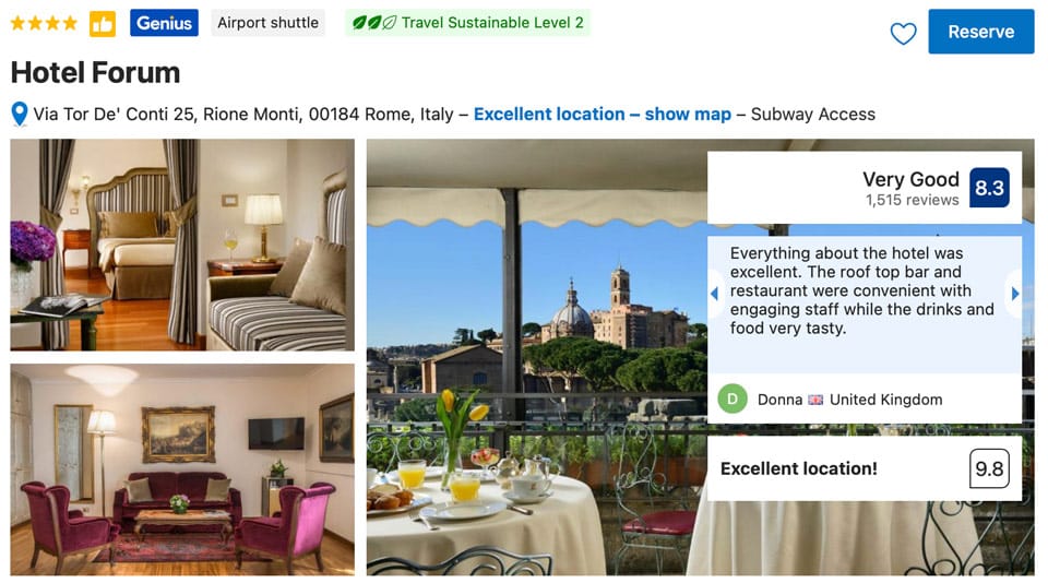 Hotel Forum près du Colisée à Rome