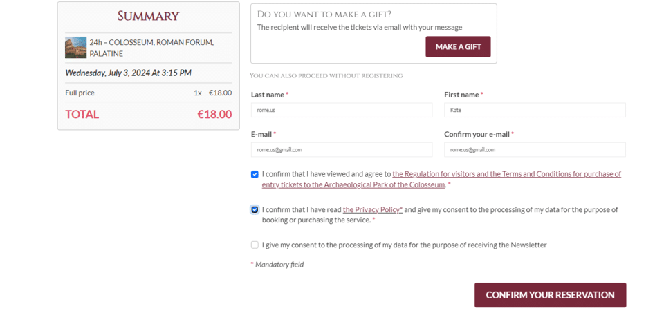 Instructions pour acheter des billets pour le Colisée
