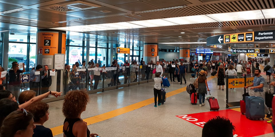 Point de rencontre dans le Terminal 3 de l’aéroport de Fiumicino