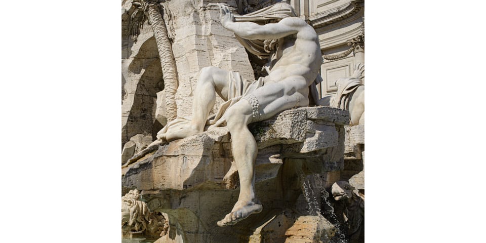 Statue du Nil fontaine de Bernini Piazza Navona
