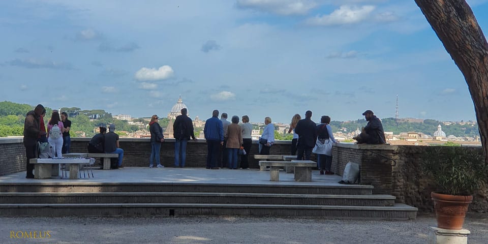 Terrasse panoramique du jardin des Orangers à Rome