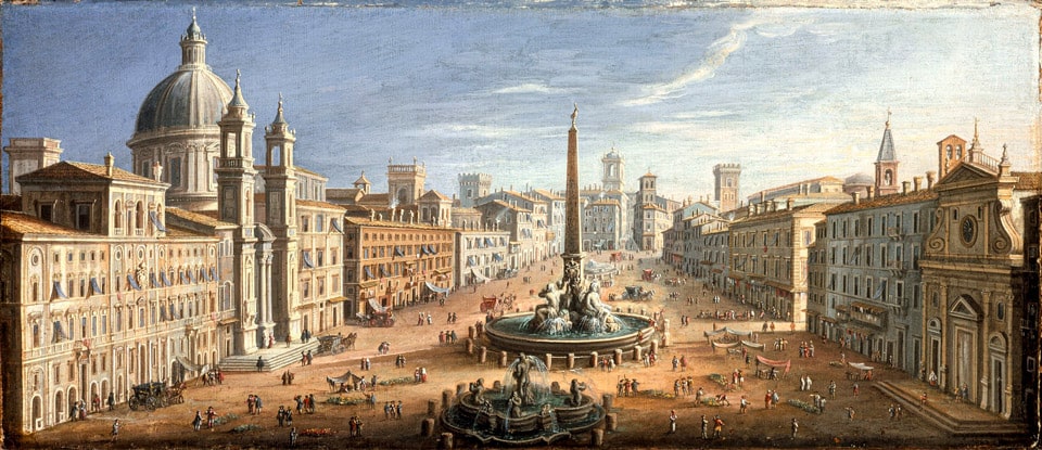 Piazza Navona à Rome en Italie par Hendrik Frans van Lint 1730