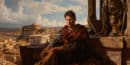 Portrait de l’empereur Auguste sur fond de Rome antique