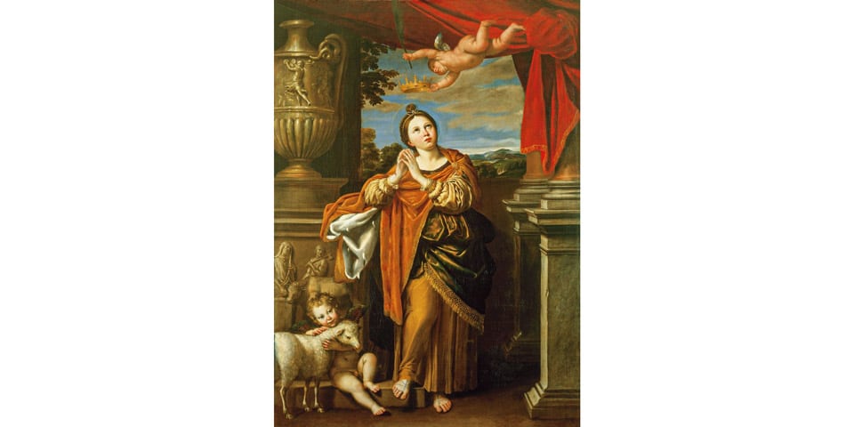 Sainte Agnès par Le Dominiquin vers 1620
