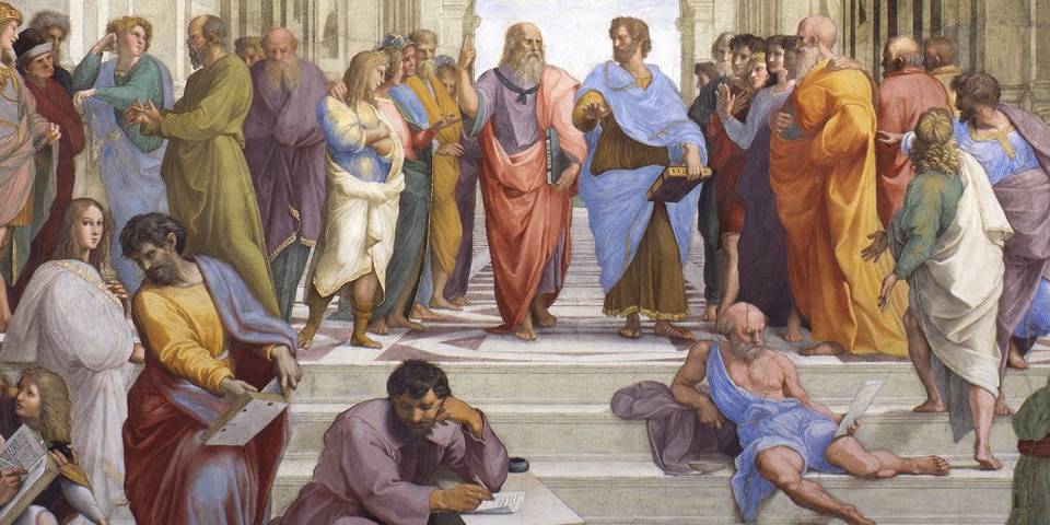 Fresque de l’École d’Athènes de Raphaël aux Musées du Vatican