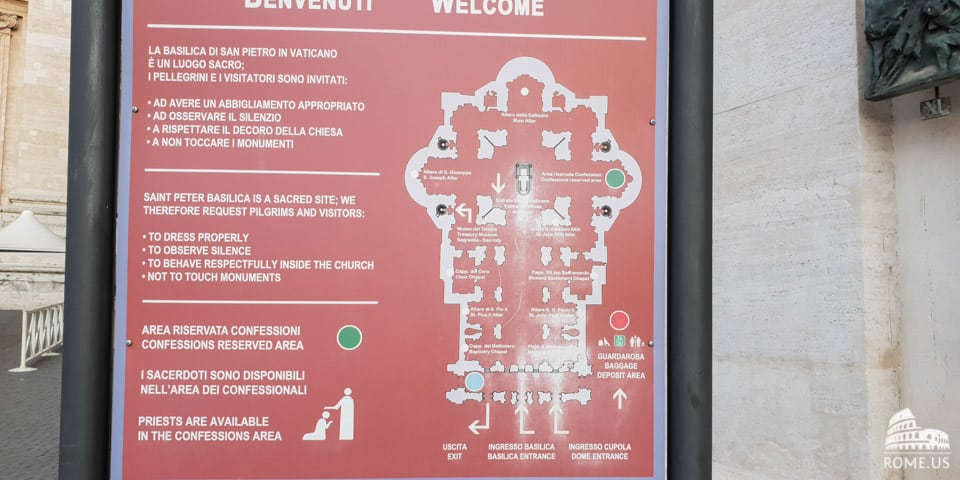 Informations utiles sur la basilique Saint-Pierre dans la Cité du Vatican Informations utiles sur la basilique Saint-Pierre dans la Cité du Vatican