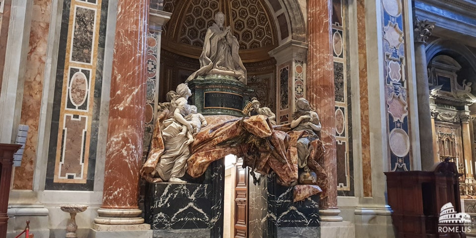 Le tombeau du pape Alexandre VII dans la basilique Saint-Pierre dans la Cité du Vatican Le tombeau du pape Alexandre VII dans la basilique Saint-Pierre dans la Cité du Vatican