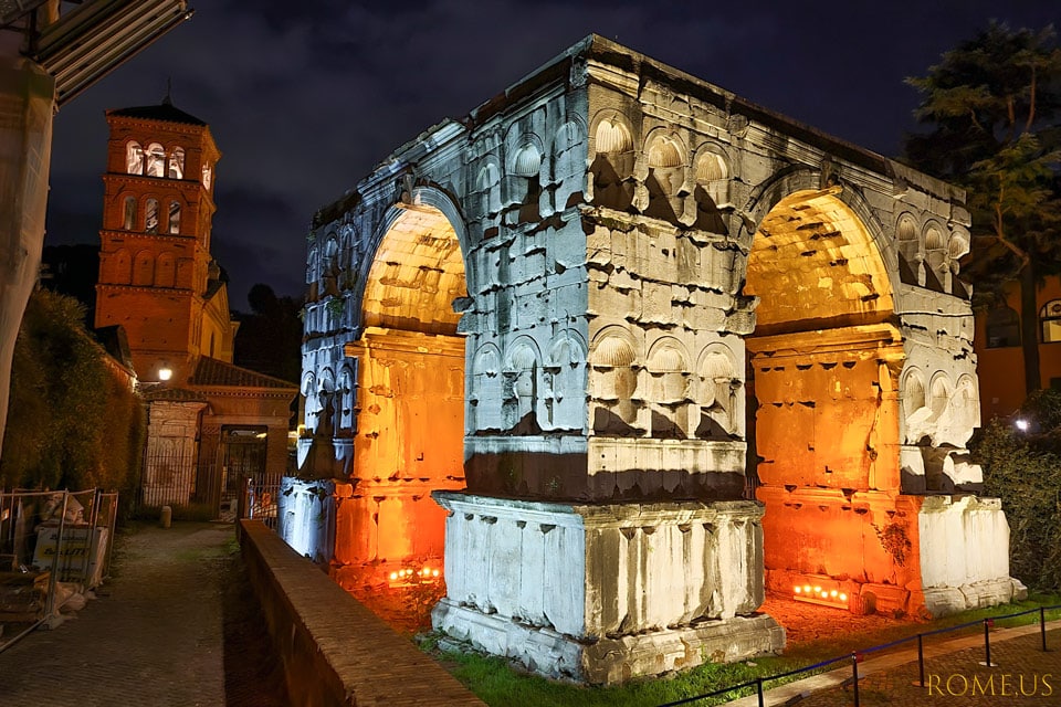 L’arc de Janus dans le Forum Boarium à Rome