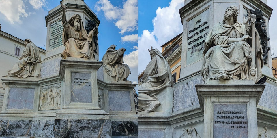 La colonne de l’Immaculée avec les statues de saints