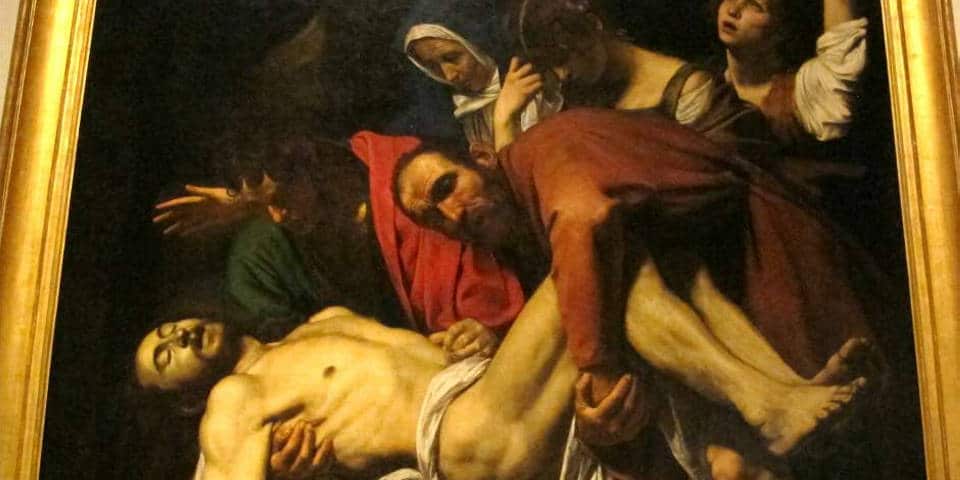 La Mise au tombeau du Christ, peinture du Caravage dans les Musées du Vatican