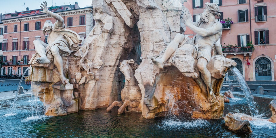 Fontaine des Quatre-Fleuves du Bernin à Rome