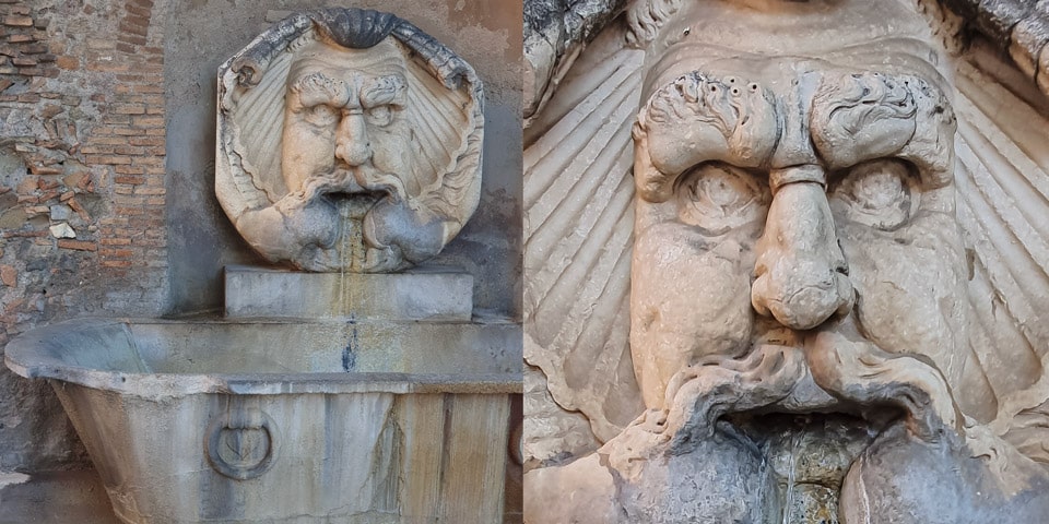 Le masque créé en 1593, à l’origine partie d’une fontaine du Campo Vaccino