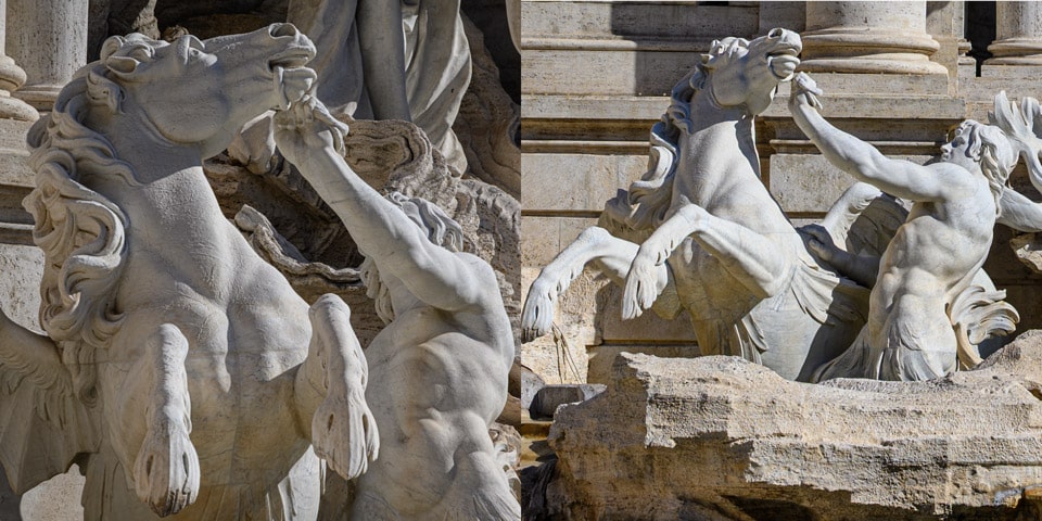Triton avec hippocampe agité, fontaine de Trevi, Rome