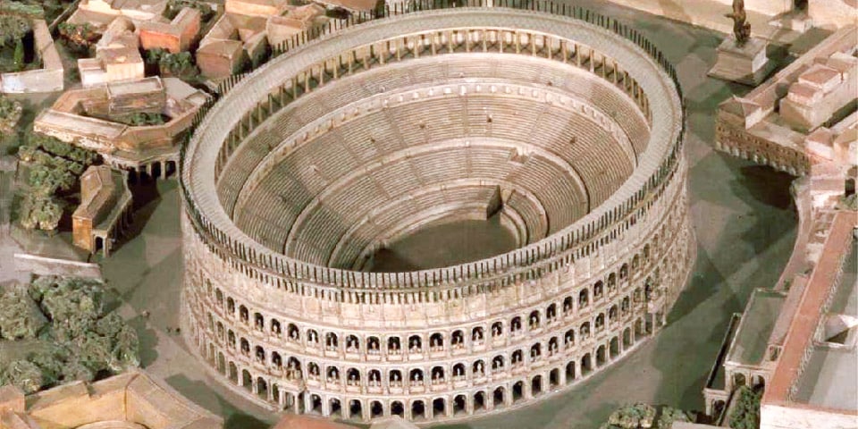 Reconstitution du Colisée romain dans les premiers siècles