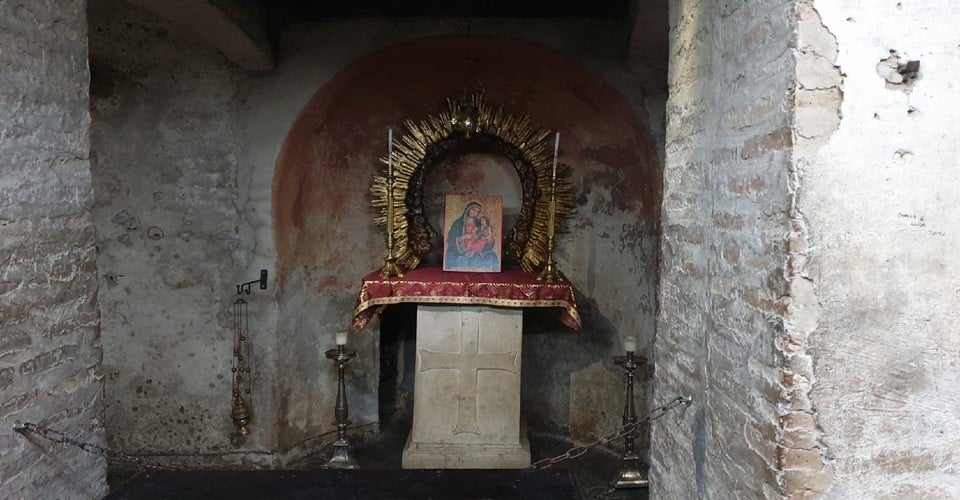 Crypte du pape Adrien Ier de la basilique Santa Maria in Cosmedin à Rome