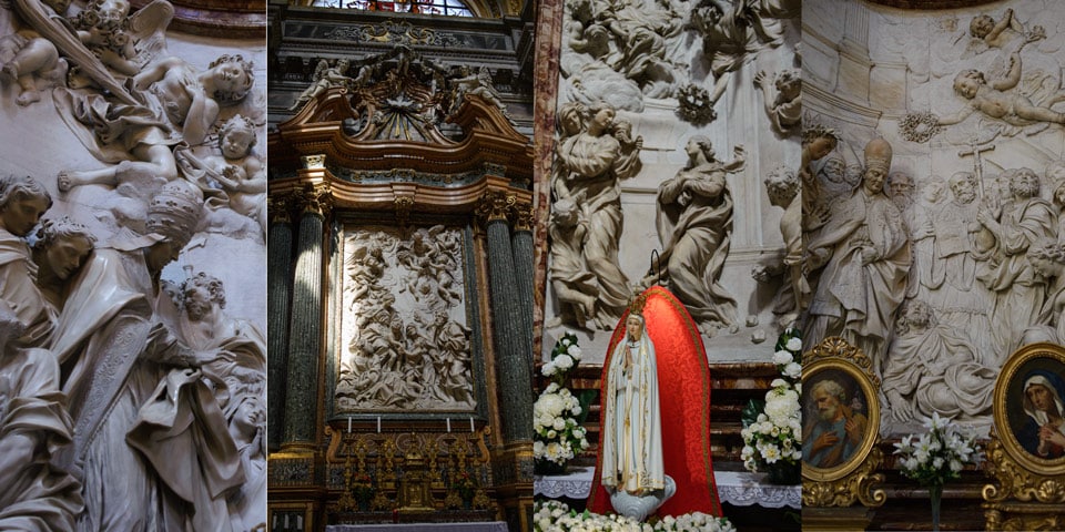 Détails intérieurs de l’église Sant’Agnese in Agone à Rome