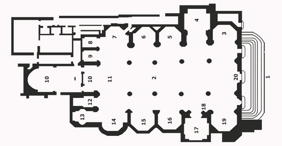 Plan de l’église Santa Maria del Popolo à Rome