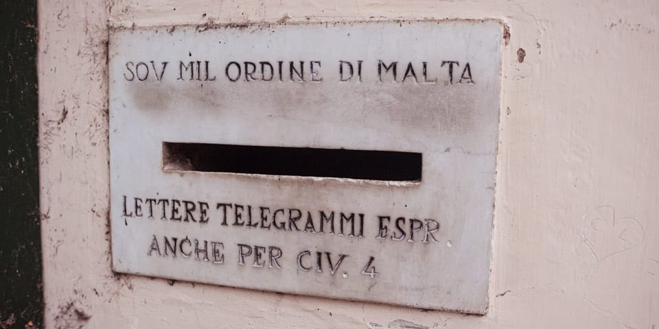 Boîte aux lettres des chevaliers de Malte sur l’Aventin à Rome