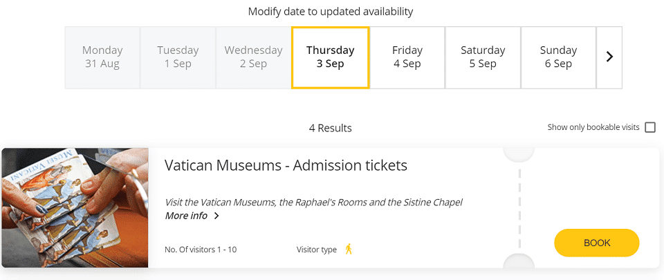 Processus d’achat en ligne des billets pour les Musées du Vatican