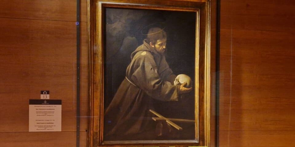 Tableau du Caravage dans la crypte des Capucins à Rome