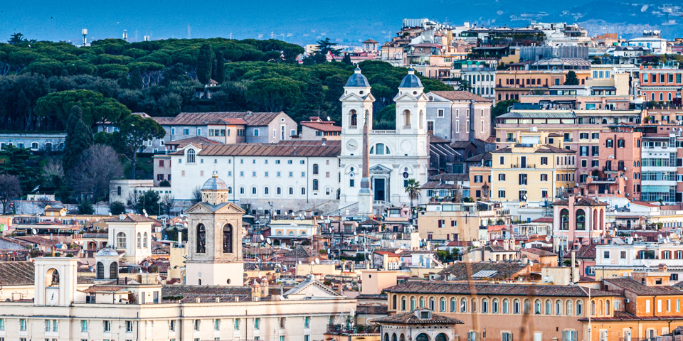Trinité-des-Monts et son obélisque vus depuis Piazzale Garibaldi