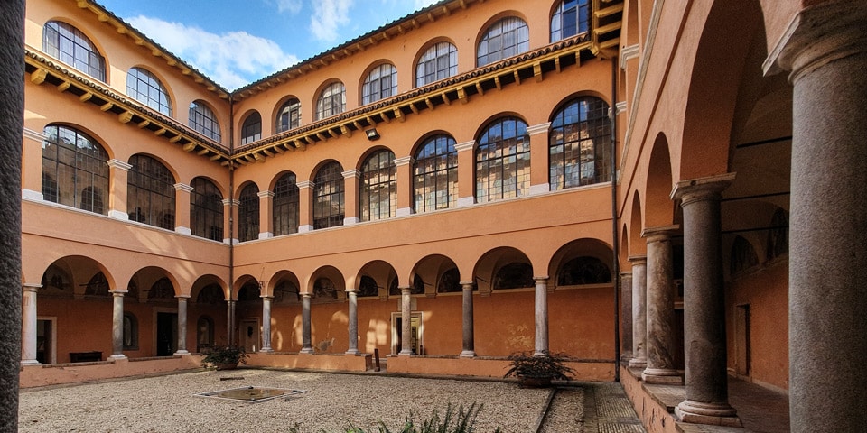 Cour de l’Académie royale d’Espagne à Rome sur le chemin menant au Tempietto de Bramante