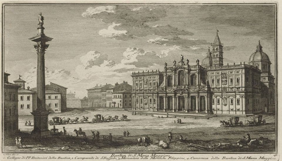 Vue historique ancienne de la basilique Sainte-Marie-Majeure à Rome