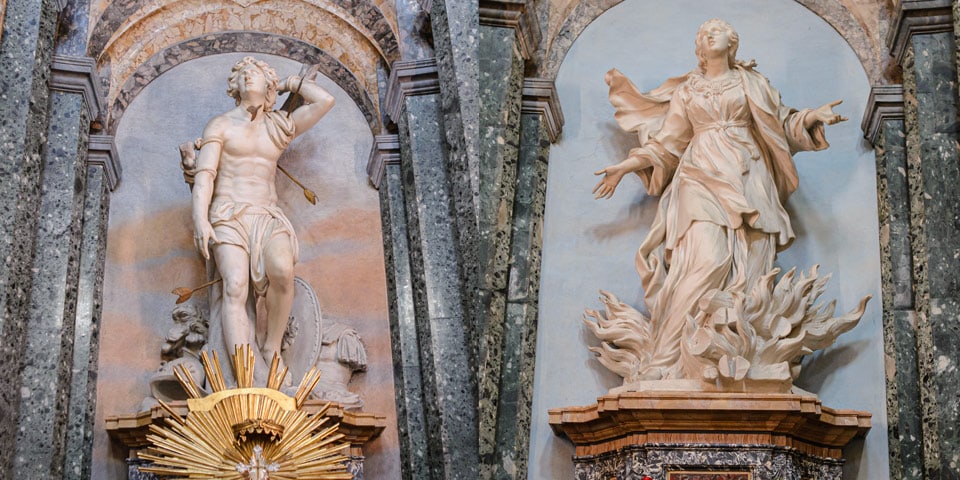 Sculptures de l’église Sant’Agnese in Agone à Rome