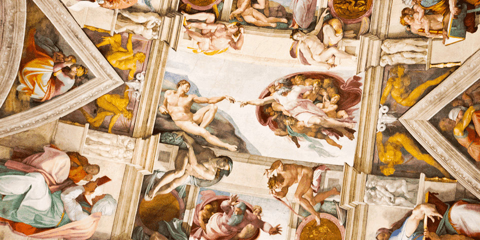 cerveau dans la fresque de la chapelle Sixtine, œuvre de Michel-Ange